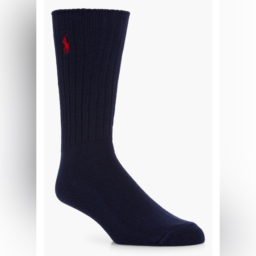Polo Ralph Lauren Classic Crew Cotton Sock Mens Size 13-16  (8205) Color Black